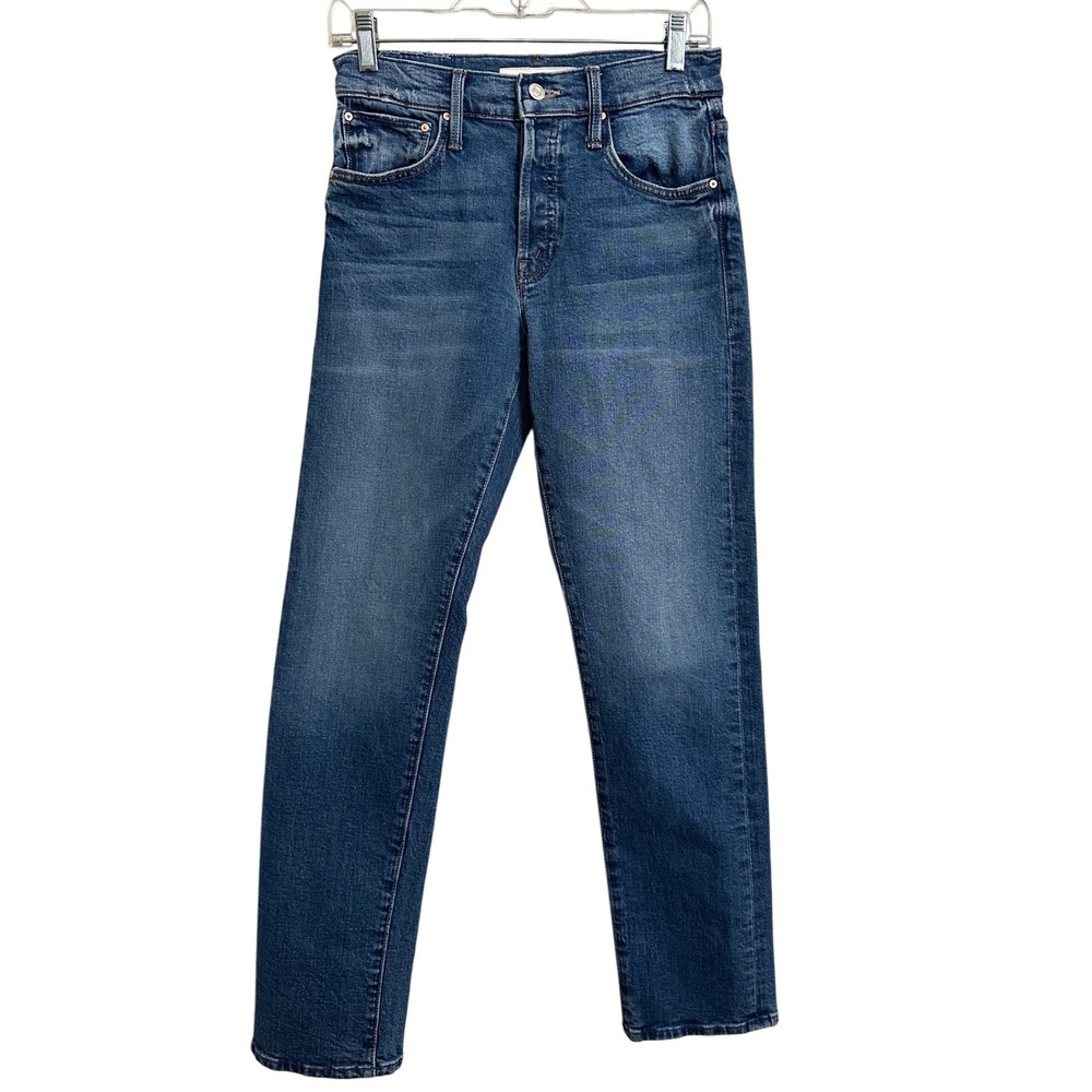 MOTHER SUPERIOR‎ Hiker Skimp Slim Straight Jeans Dream Team Wash 25 Button Fly